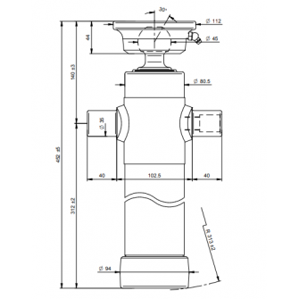 Teleskopski cilinder 2 stopnje 3,5 ton 595mm s kroglo 2022S